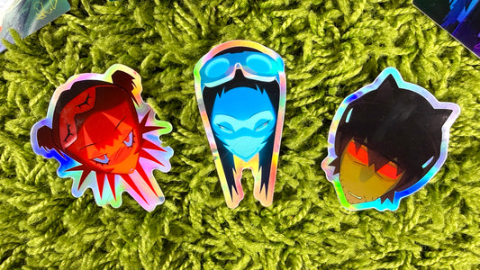 3" holo sticker set